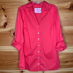 Avenue 18/20 Orange Button Front Top